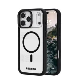 Pelican Protector MagSafe Case with Stand for iPhone 17 Pro Max - Clear / Black
