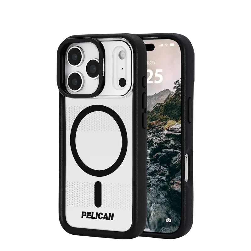Pelican Protector MagSafe Case with Stand for iPhone 17 Pro - Clear / Black