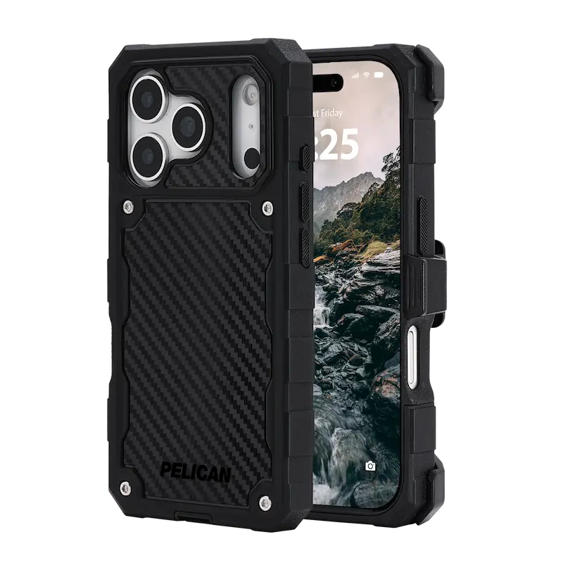 Pelican Shield MagSafe Case with Holster for iPhone 17 Pro - Carbon Fiber